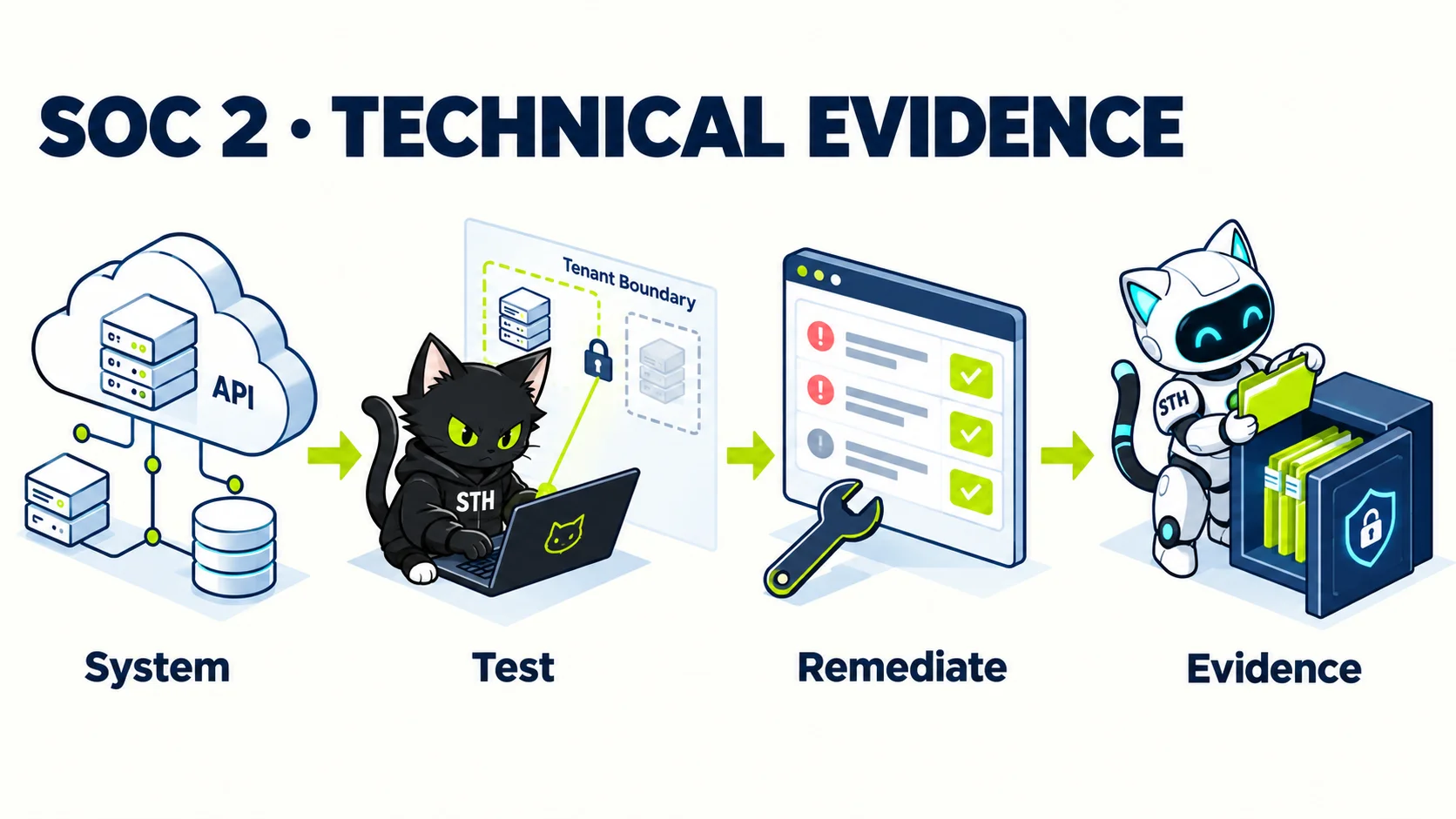 Infographic explaining: Common Criteria CC4.1 and CC7.1: Vulnerability Management and Penetration Testing