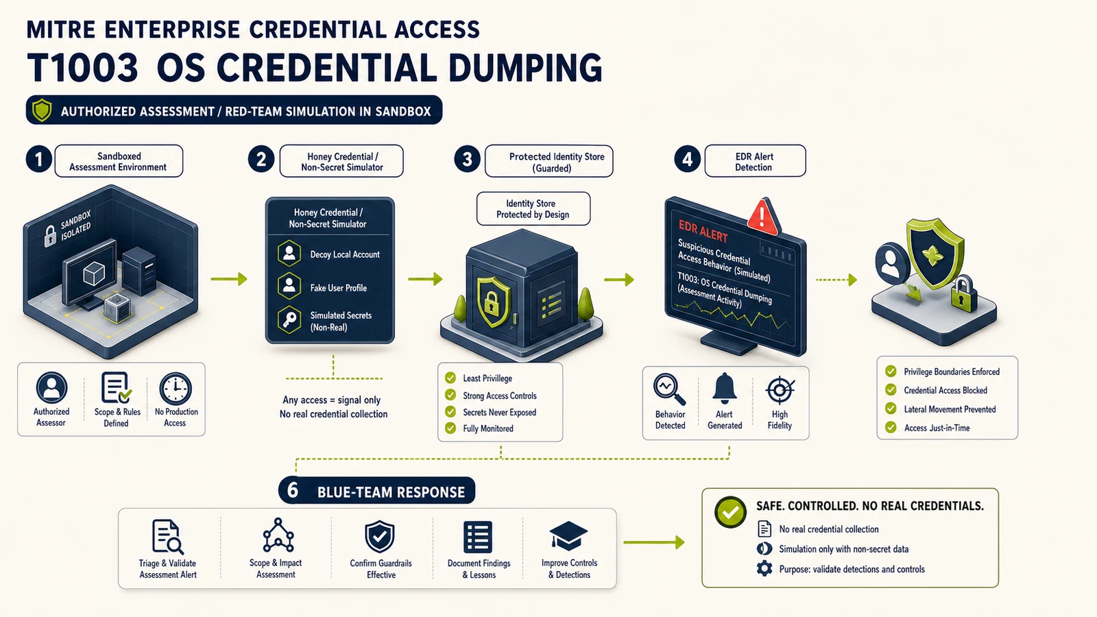 ภาพจำลองการทดสอบ Credential Access ด้วย T1003 OS Credential Dumping