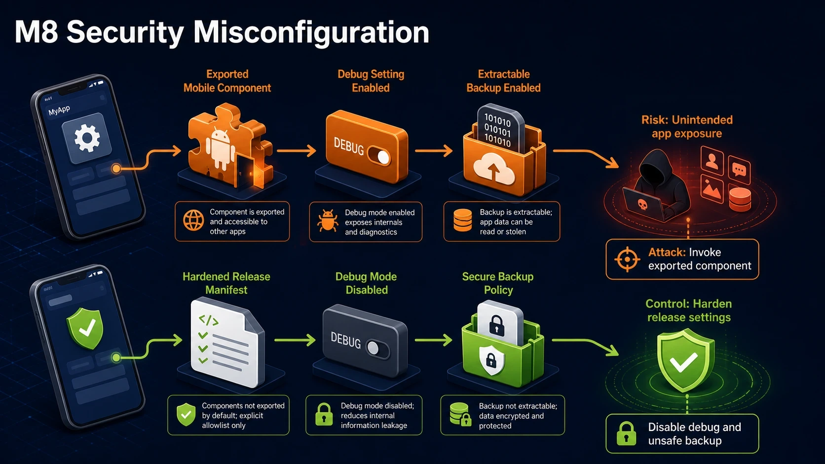 M8 attack path against a victim application and its mitigating control
