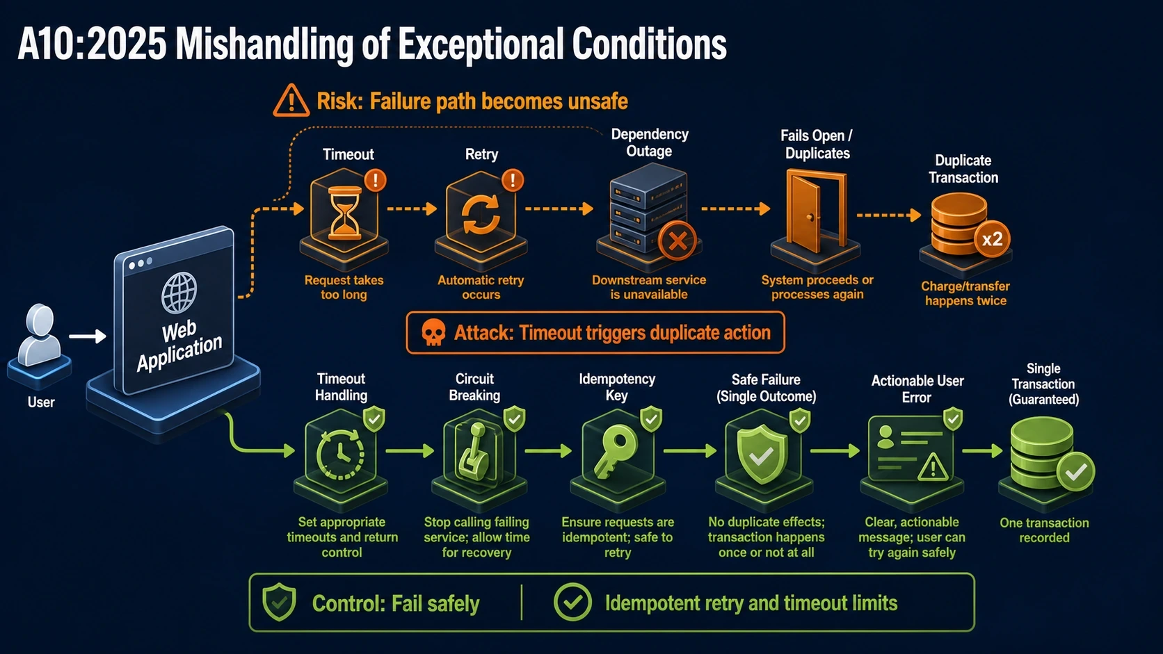 A10:2025 attack path against a victim application and its mitigating control